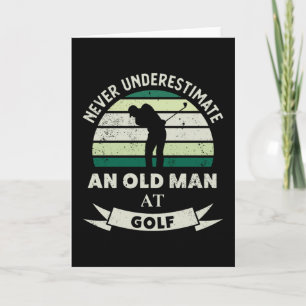 Tarjeta Anciano jugando golf Regalos divertidos de golf pa