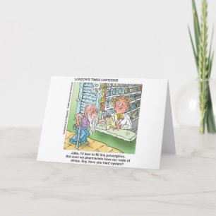 Tarjeta Anciano y la Farmacia Regalos Divertidos de Dibujo