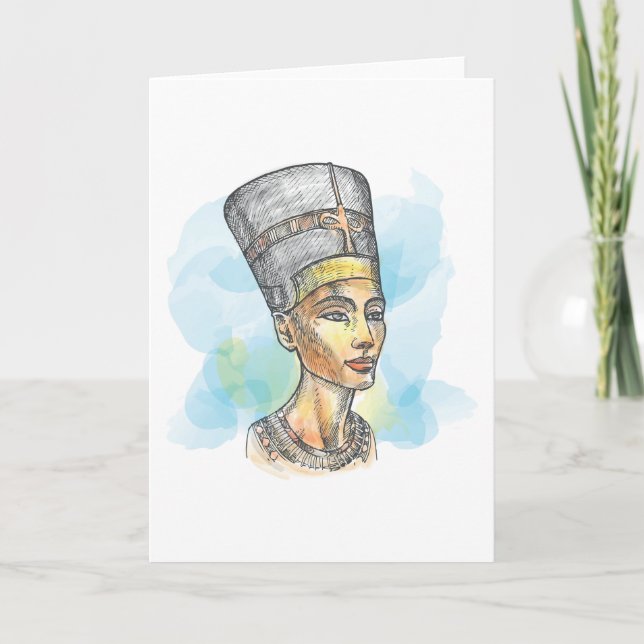 Tarjeta Ancient Egyptian Queen Nefertiti Bust Sketch (Anverso)