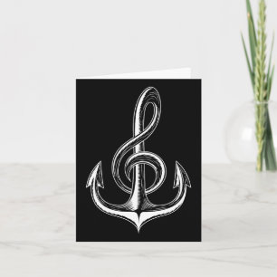 Tarjeta Anclaje de barco Treble Clef Músico Náutico