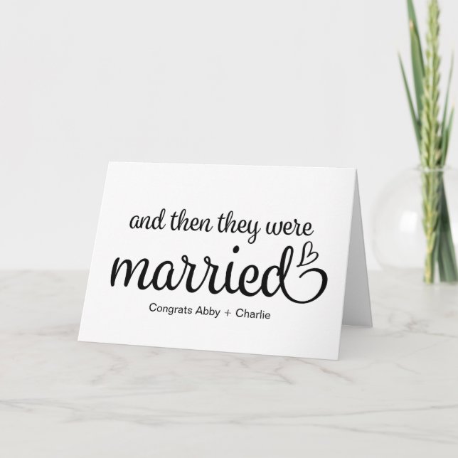 Tarjeta And Then Married Mr Mrs Congratulations Wedding (Anverso)
