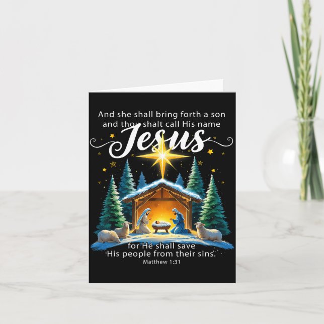 Tarjeta And Thou Shalt Call His Name Jesus Nativity Christ (Anverso)