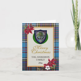 Tarjeta Anderson Scottish Clan Tartan & Crest