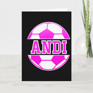 Tarjeta Andi nombre chicas fútbol juegan fútbol deportes f