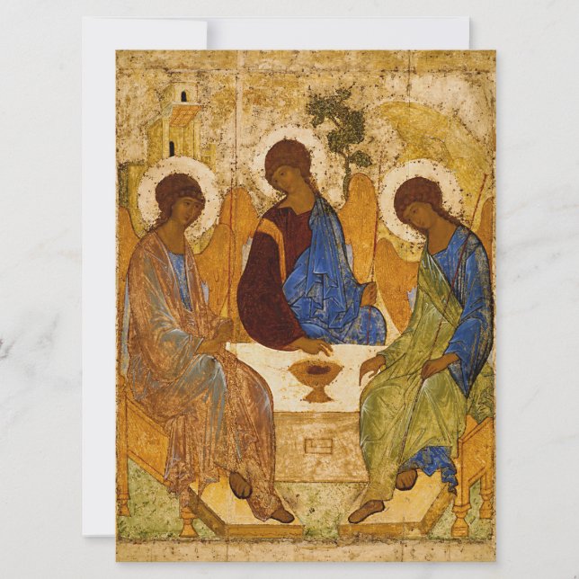 Tarjeta Andrei Rublev Icono de Santísima Trinidad Religión (Anverso)