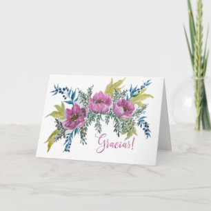 Tarjeta Anemonas Rosas Bonitas Gracias Agradecimiento