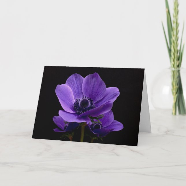 Tarjeta Anemones morados (Anverso)