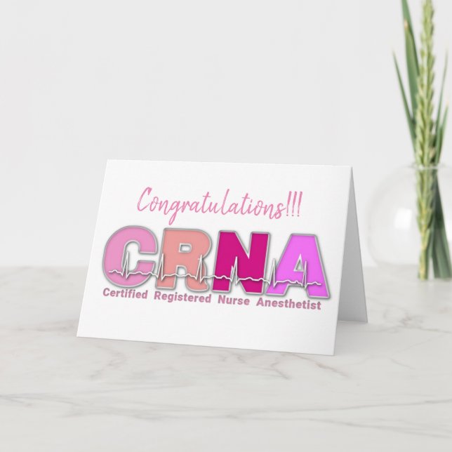 Tarjeta anestesista de enfermería CRNA (Anverso)
