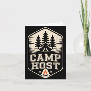 Tarjeta Anfitrión de campamento retro abuela tripulación p