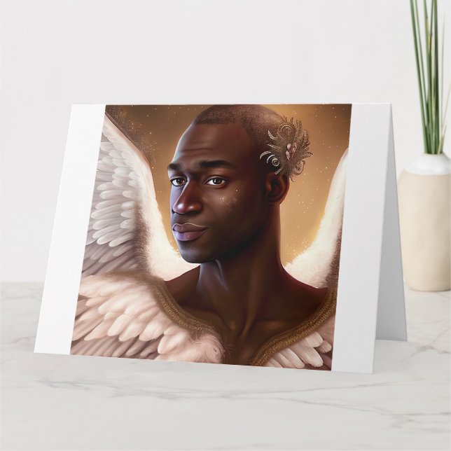 Tarjeta Ángel Africano Negro Hermoso (Anverso)