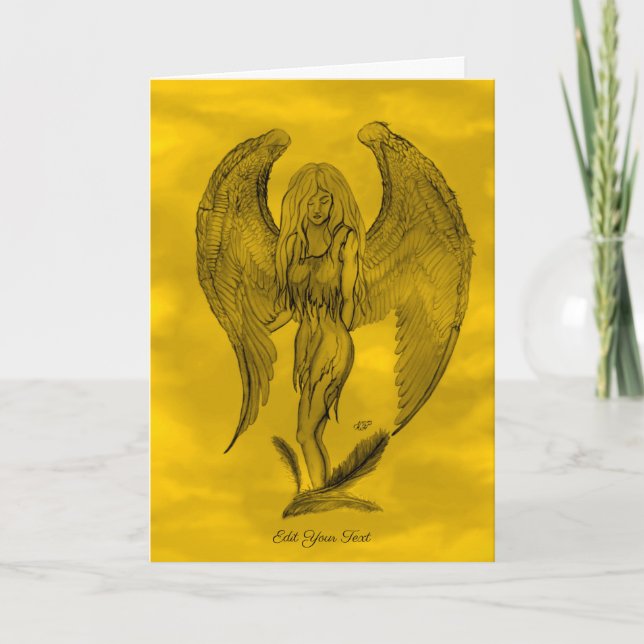 Tarjeta Ángel al estilo tatuaje (Anverso)
