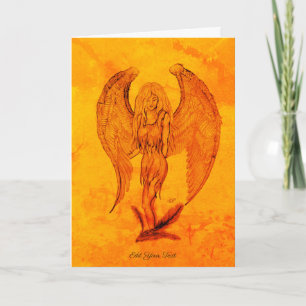 Tarjeta Ángel al estilo tatuaje