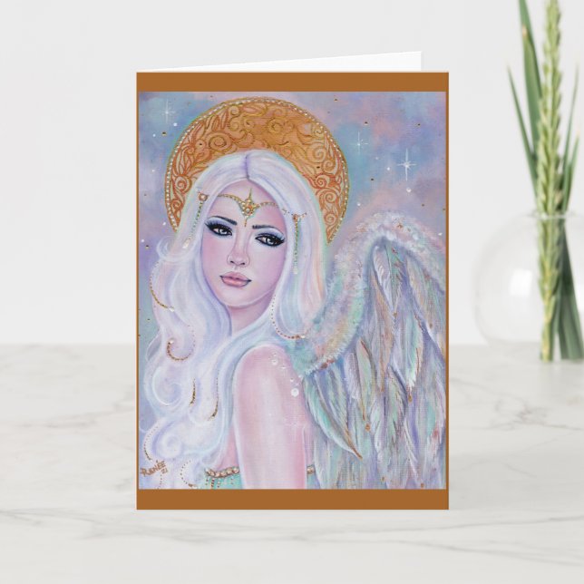 Tarjeta Angel art Evangelina por Renee Lavoie (Anverso)