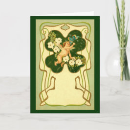 Tarjeta Angel Art Nouveau de San Patricio