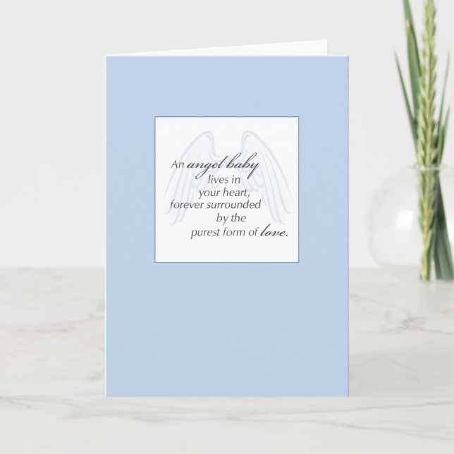 Tarjeta Angel Baby Wings Blue Sympathy (Anverso)