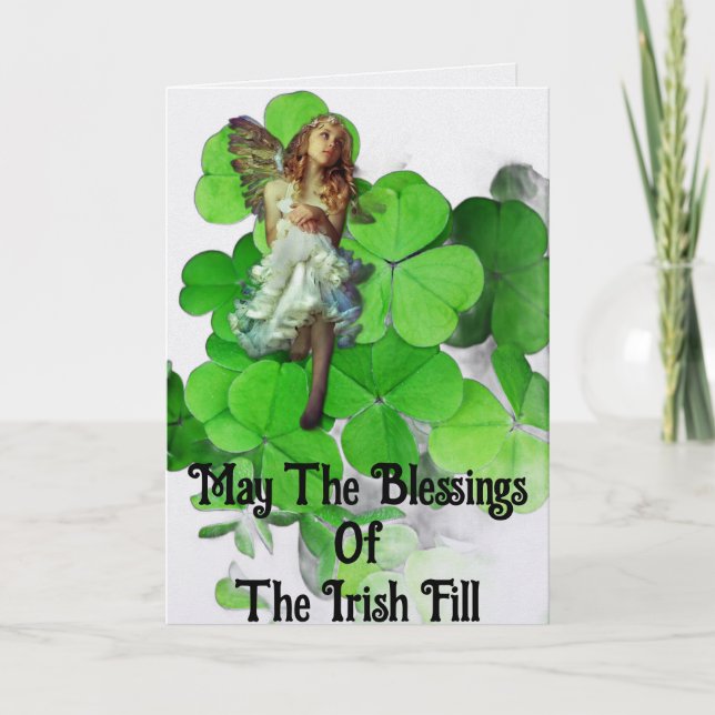 Tarjeta Angel Blessings Of The Irish Greeting Card (Anverso)