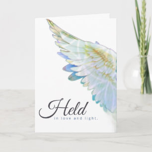 Tarjeta Angel Blue Wing – Mantenido en Amor y Luz