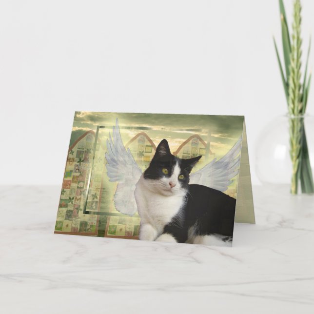 Tarjeta Angel Cat | Con profunda solidaridad (Anverso)