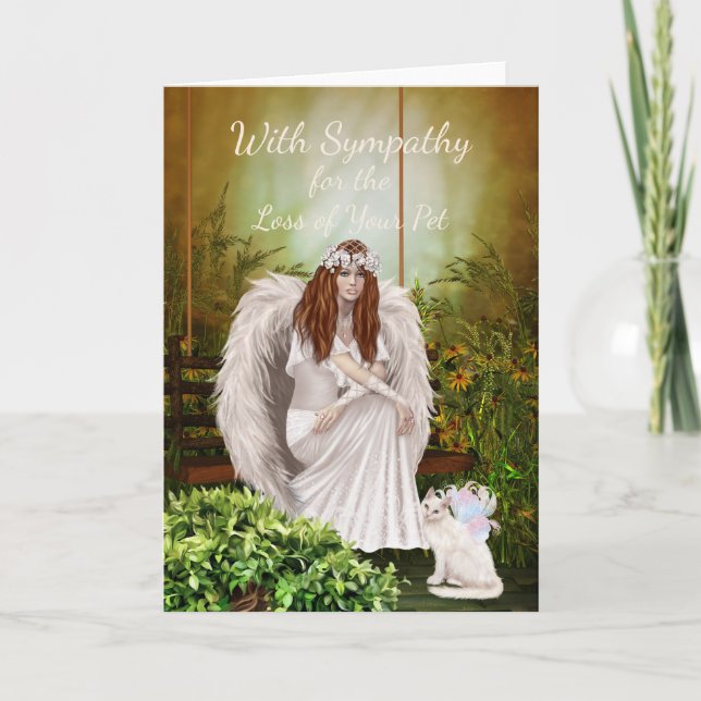 Tarjeta Angel cat por la pérdida de tu Mascota (Anverso)