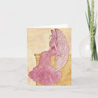 Tarjeta Ángel color de rosa Notecard