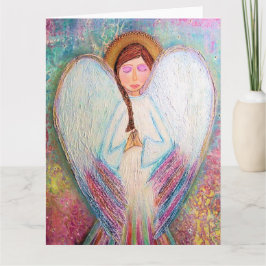 Tarjeta Angel colorida en blanco dentro