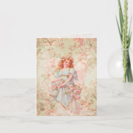 Tarjeta Ángel con flores
