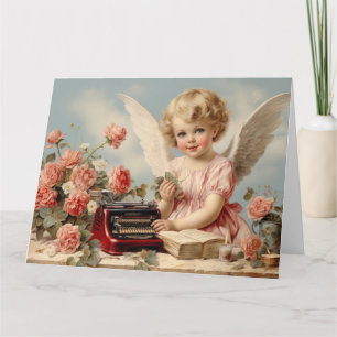 Tarjeta Ángel Cupido escribe una carta de amor