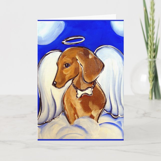 Tarjeta Angel Dachshund (Anverso)
