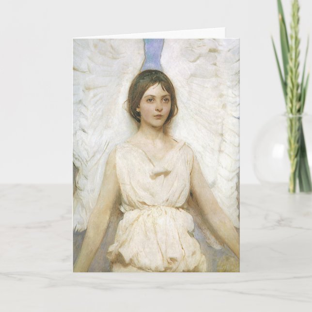 Tarjeta Ángel de Abbott Thayer, Arte fino victoriano vinta (Anverso)