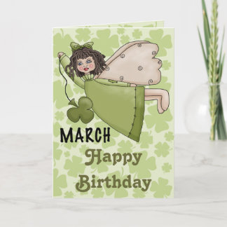 Tarjeta Ángel de cumpleaños de marzo