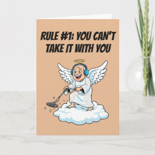 Tarjeta Ángel de detección de metal Cumpleaños chistoso en