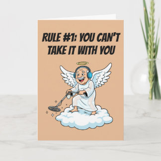 Tarjeta Ángel de detección de metal Cumpleaños chistoso en