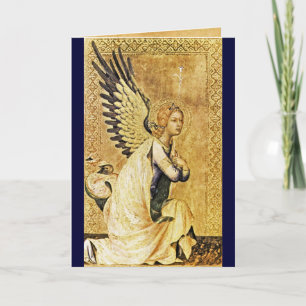 Tarjeta ÁNGEL DE LA ANUNCIACIÓN ,Amarillo Dorado ,Zafiro A