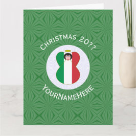 Tarjeta Ángel de la bandera italiana Navidad Personalizado