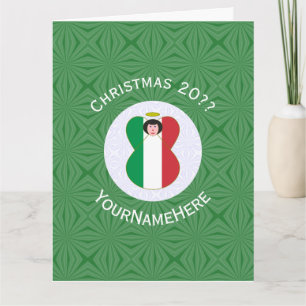 Tarjeta Ángel de la bandera italiana Navidad Personalizado