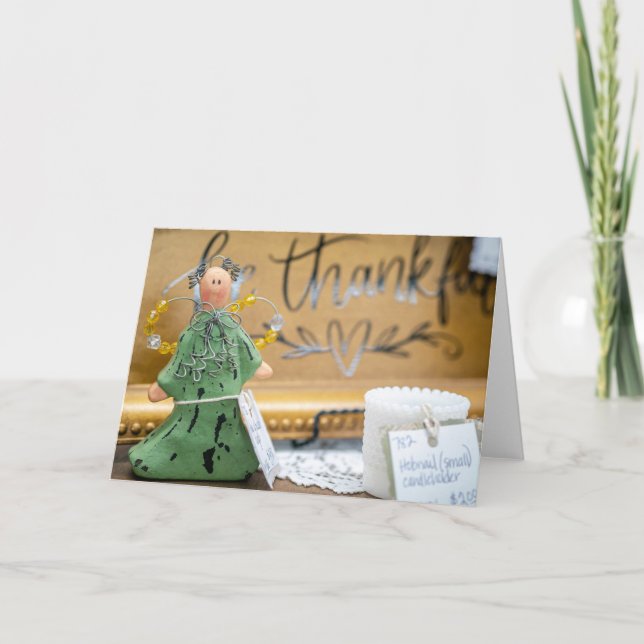 Tarjeta Ángel de la Gratitud - Decoración Rústica de Acció (Anverso)