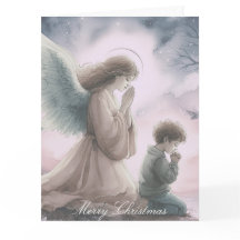 Ángel de la Guarda y Niño Rezando Juntos