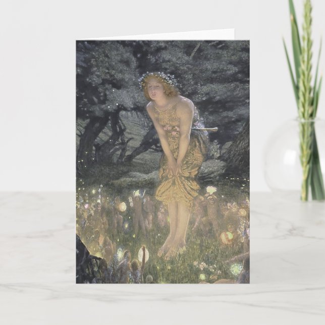 Tarjeta Ángel de la hada pequeña y Chica (Anverso)