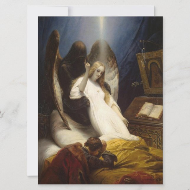 Tarjeta Ángel de la muerte (yendo al cielo) (Horace Vernet (Anverso)
