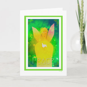 Tarjeta Ángel de la paz con paloma blanca