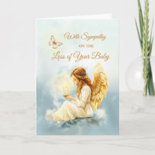 Tarjeta Ángel de la Pérdida Infantil con Mariposa Vela