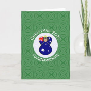Tarjeta Ángel de Navidad Australiano Saludo Personalizado