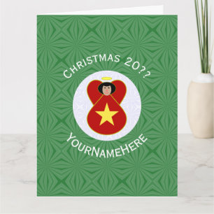 Tarjeta Ángel de Navidad Personalizado con Bandera de Viet