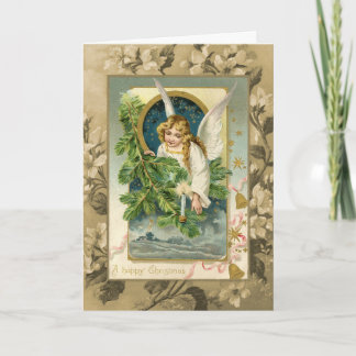 Tarjeta Ángel de Navidad Reproducción Vintage