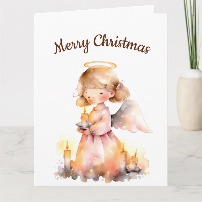 Tarjeta Ángel de Navidades con citas para bendición de ale (Anverso)