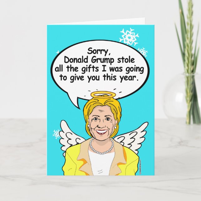 Tarjeta Angel de Navidades Hillary - Grump robó to (Anverso)