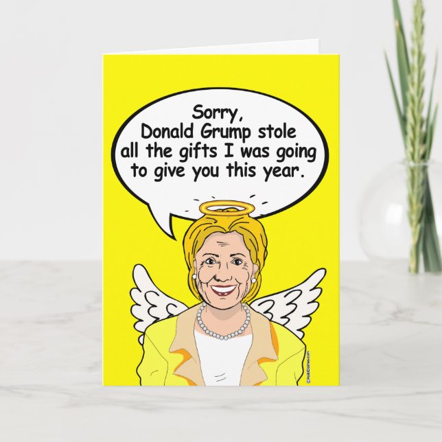 Tarjeta Angel de Navidades Hillary - Grump robó to (Anverso)