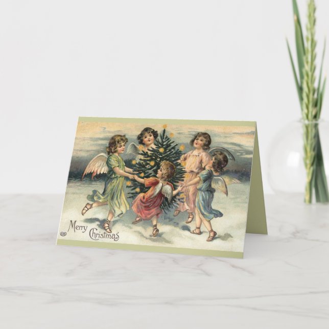 Tarjeta Angel de Navidades Victorianos (Anverso)