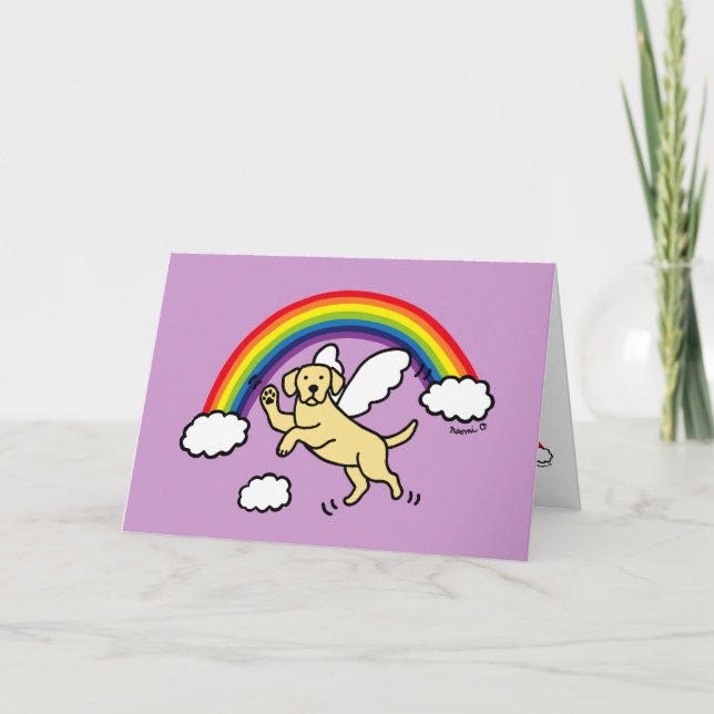 Tarjeta Ángel del Amarillo Labrador Guardian Gracias (Anverso)