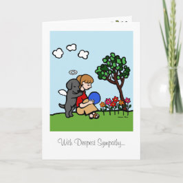 Tarjeta Ángel del labrador negro con amor